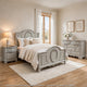 3pc Full Bedroom Set, Gray and Silver, Nightstand and Dresser