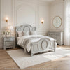 3pc Full Bedroom Set, Gray and Silver, Nightstand and Dresser