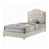 2pc Full Bedroom Set, Upholstered Storage Design, Beige, Nightstand