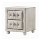 2pc Full Bedroom Set, Upholstered Storage Design, Beige, Nightstand