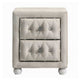 2pc Full Bedroom Set, Upholstered Storage Design, Beige, Nightstand