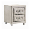 2pc Full Bedroom Set, Upholstered Storage Design, Beige, Nightstand