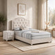 2pc Full Bedroom Set, Upholstered Storage Design, Beige, Nightstand