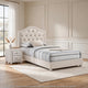 2pc Full Bedroom Set, Upholstered Storage Design, Beige, Nightstand