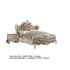 2pc King Bedroom Set | Upholstered Design | Gray & White | Nightst&