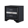 3pc King Bedroom Set, Storage Black and Silver, 2 Nightstands