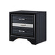 3pc King Bedroom Set, Storage Black and Silver, 2 Nightstands