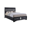 3pc King Bedroom Set, Storage Black and Silver, 2 Nightstands