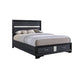 3pc King Bedroom Set, Storage Black and Silver, 2 Nightstands