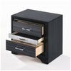 3pc King Bedroom Set, Storage Black and Silver, 2 Nightstands
