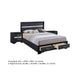 3pc King Bedroom Set, Storage Black and Silver, 2 Nightstands