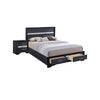 2pc King Bedroom Set, Storage Black and Silver, Nightstand