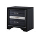 2pc King Bedroom Set, Storage Black and Silver, Nightstand