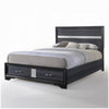 2pc King Bedroom Set, Storage Black and Silver, Nightstand