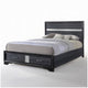 2pc King Bedroom Set, Storage Black and Silver, Nightstand