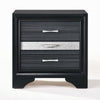 2pc King Bedroom Set, Storage Black and Silver, Nightstand