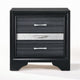 2pc King Bedroom Set, Storage Black and Silver, Nightstand