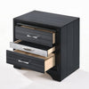 2pc King Bedroom Set, Storage Black and Silver, Nightstand