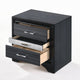 2pc King Bedroom Set, Storage Black and Silver, Nightstand