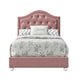 2pc Full Bedroom Set, Upholstered Design, Pink and White, Nightstand