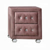 2pc Full Bedroom Set, Upholstered Design, Pink and White, Nightstand