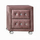 2pc Full Bedroom Set, Upholstered Design, Pink and White, Nightstand