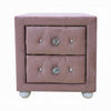 2pc Full Bedroom Set, Upholstered Design, Pink and White, Nightstand