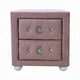 2pc Full Bedroom Set, Upholstered Design, Pink and White, Nightstand