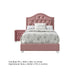 2pc Full Bedroom Set, Upholstered Design, Pink and White, Nightstand