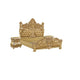 3pc King Bedroom Set, Upholstered Design, Gold, 2 Nightstands