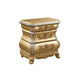 3pc King Bedroom Set, Upholstered Design, Gold, 2 Nightstands