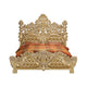 3pc King Bedroom Set, Upholstered Design, Gold, 2 Nightstands
