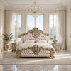 3pc King Bedroom Set, Upholstered Design, Silver, 2 Nightstands