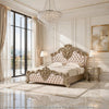 3pc King Bedroom Set, Upholstered Design, Silver, 2 Nightstands