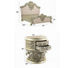 2pc King Bedroom Set, Upholstered Design, Silver, Nightstand