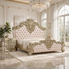 2pc King Bedroom Set, Upholstered Design, Silver, Nightstand