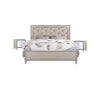 3pc King Bedroom Set | Upholstered Design | Silver | 2 Nightst&s