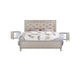 3pc King Bedroom Set | Upholstered Design | Silver | 2 Nightst&s