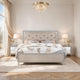 3pc King Bedroom Set | Upholstered Design | Silver | 2 Nightst&s