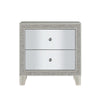 2pc King Bedroom Set | Upholstered Design | Silver | Nightst&