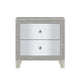 2pc King Bedroom Set | Upholstered Design | Silver | Nightst&