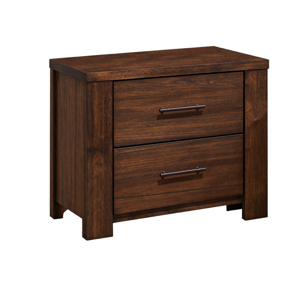 3pc Queen Bedroom Set, Storage Design, Brown, 2 Nightstands