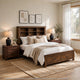 3pc Queen Bedroom Set, Storage Design, Brown, 2 Nightstands