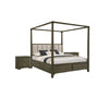 Queen Bedroom Set, Dark Cocoa Brown, Ivory, 3pc w 2 Nightstands