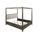 Queen Bedroom Set, Dark Cocoa Brown, Ivory, 3pc w 2 Nightstands
