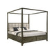 Queen Bedroom Set, Dark Cocoa Brown, Ivory, 3pc w 2 Nightstands