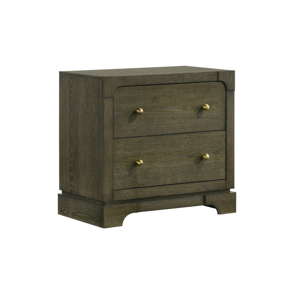 Queen Bedroom Set, Dark Cocoa Brown, Ivory, 3pc w 2 Nightstands