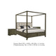 Queen Bedroom Set, Dark Cocoa Brown, Ivory, 3pc w 2 Nightstands