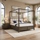 Queen Bedroom Set, Dark Cocoa Brown, Ivory, 3pc w 2 Nightstands