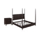 Queen Bedroom Set, Poster Design, Brown, Chrome, 2pc w Nightstand